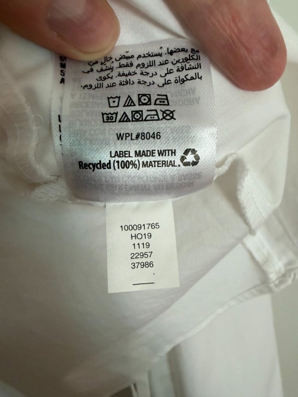 I.N.C. International Concepts | White Cotton Wrap Blouse Side Tie Long Sleeve L - Picture 7 of 9